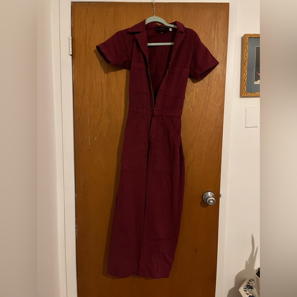Big Bud Press Short Sleeve Jumpsuit - maroon, xxs